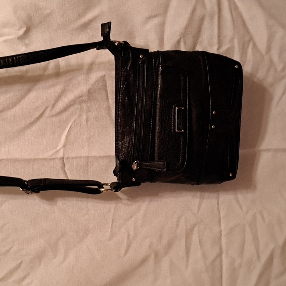 Stone Mountain black leather crossbody purse